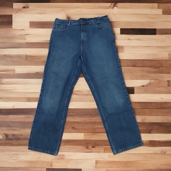 Nautica Men's Relaxed Fit Denim Jeans Label Size 38x34 Dark Blue 100% Cotton - Picture 2 of 7